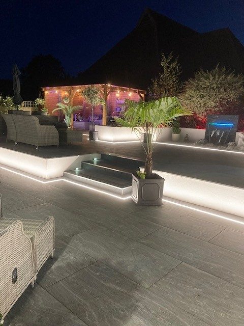 Exterior and garden lighting installed by G V Hall Ltd