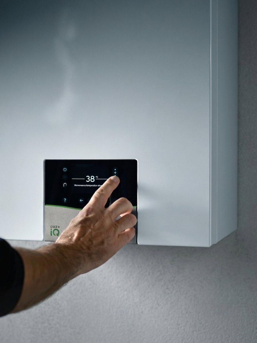 Setting the temperature on a Vaillant boiler control panel