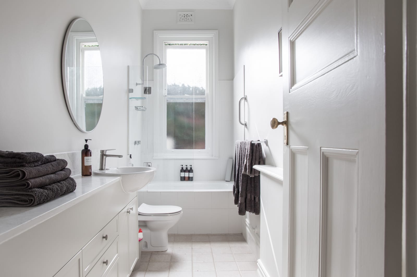 A modern bathroom finished in white